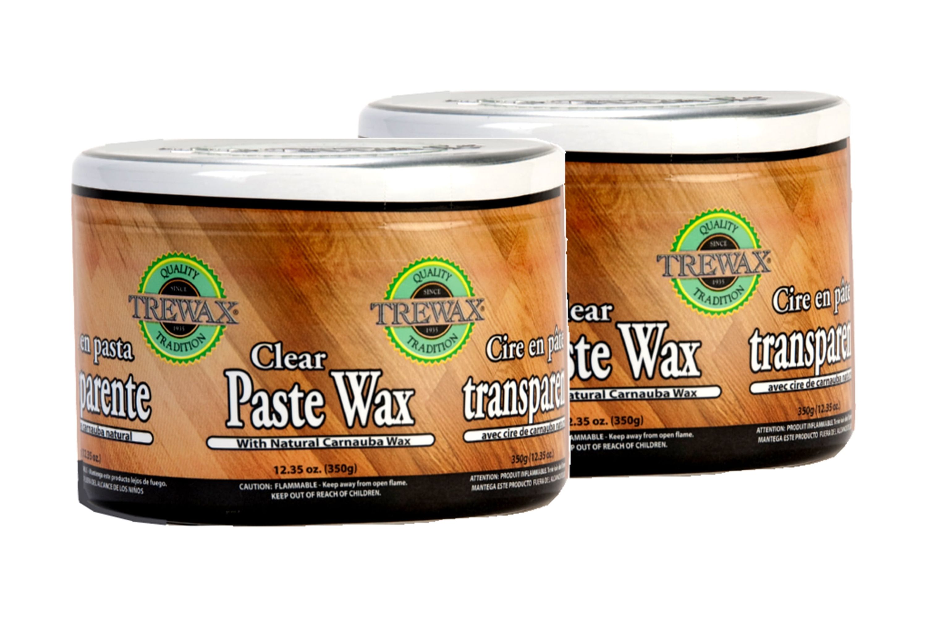 Trewax Paste Wax Clear, Pack of 2, 12.35-Ounce